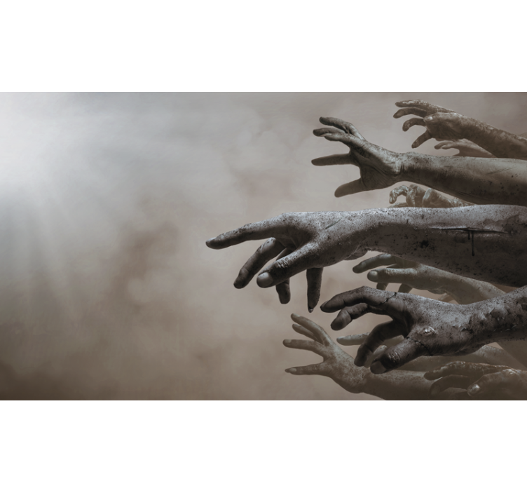 Uhyggeligt zombie hænder fototapet - TenStickers