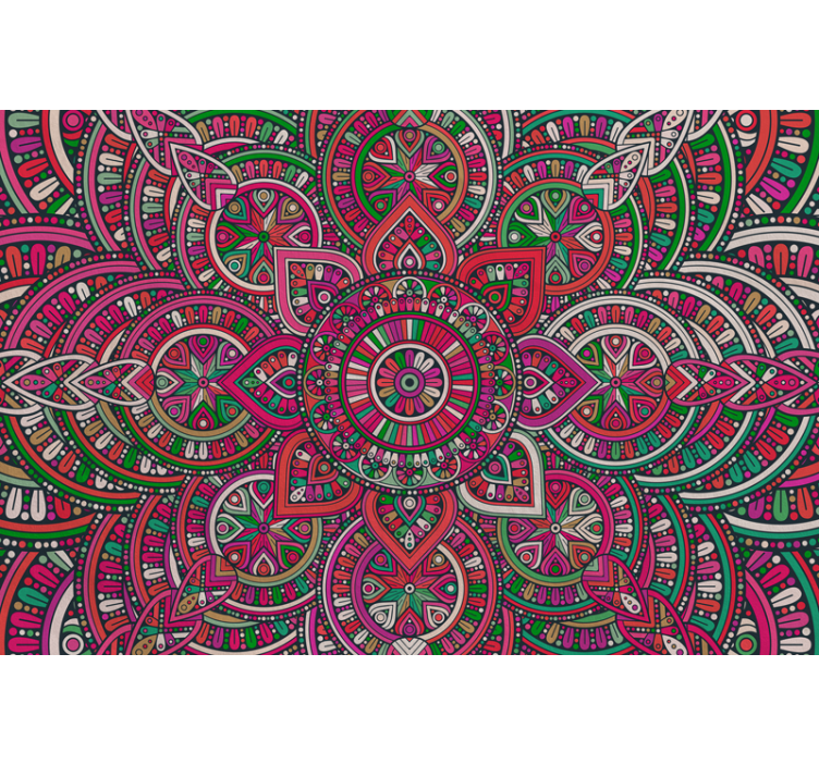 Farvestrålende boho mandala fototapet - TenStickers