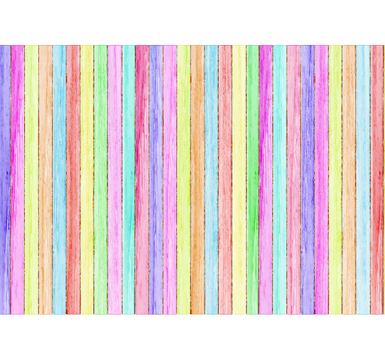 Farve træplanker træ fototapet - TenStickers