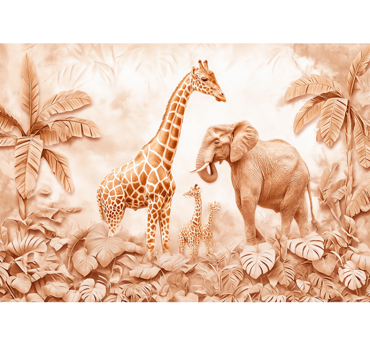 Abstrakt savanne fototapet terracotta - TenStickers