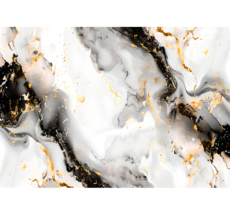 Sort og hvidt mønster fototapet abstrakt - TenStickers