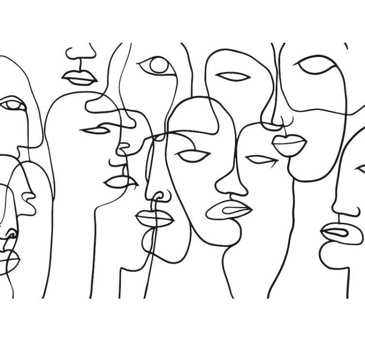 Ansigtsmønster fototapet abstrakt - TenStickers