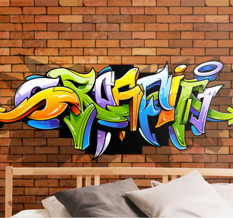 3d graffiti væg musik noter fototapet - TenStickers