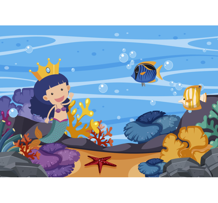 Fototapet havfrue til børn - TenStickers