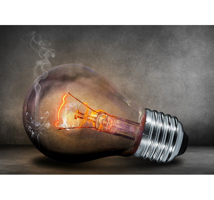 Brændt lampe moderne fototapet tapet - TenStickers