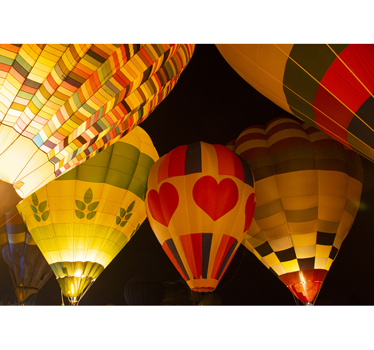 Hjerteballonflyvning fototapet himmel - TenStickers