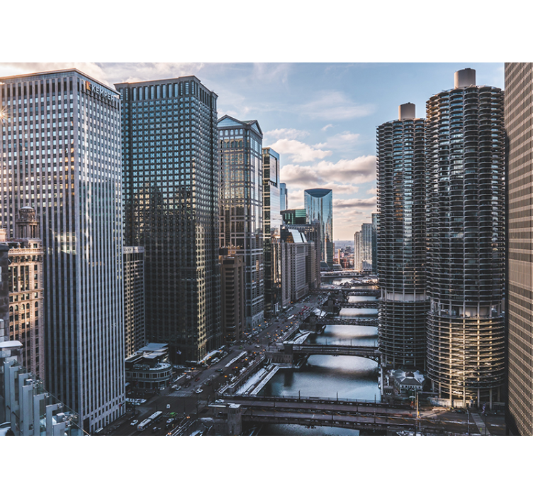 Chicago fototapet antenne - TenStickers