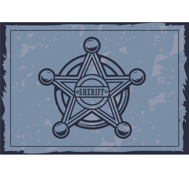 Fototapet med folk sheriff badge legesæt - TenStickers