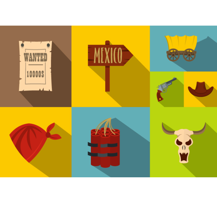 Fototapet til børneværelse wanted mexico tema - TenStickers