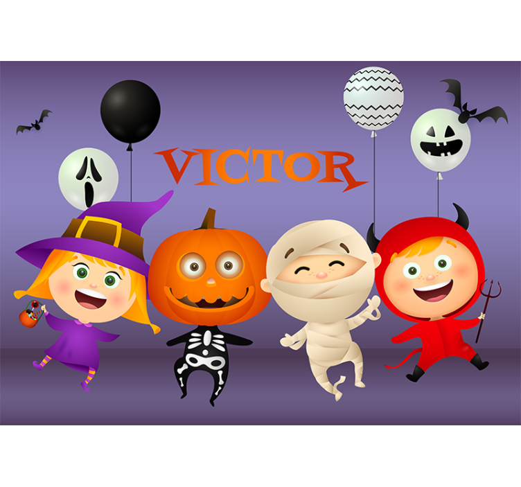 Glad halloween tegning fototapet - TenStickers