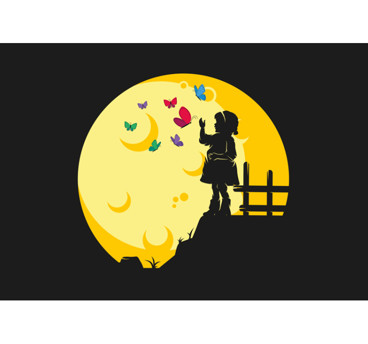 Sommerfugle flyver til børn fototapeter - TenStickers