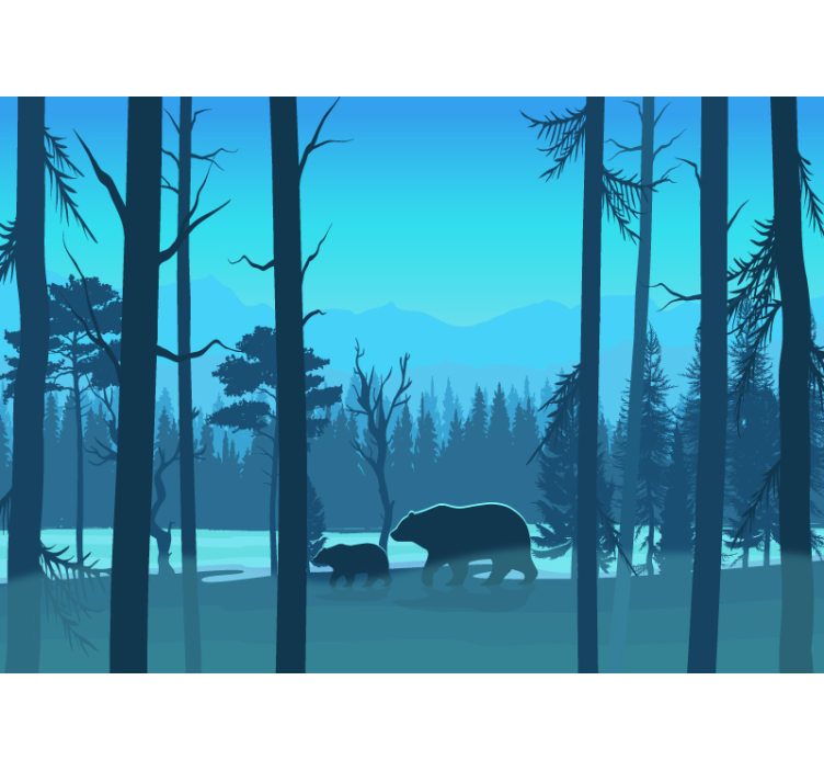 Børnebjerge og bjørne fototapet - TenStickers