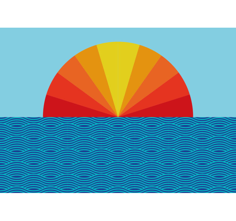 Strålende horisontdesign landskab fototapet - TenStickers