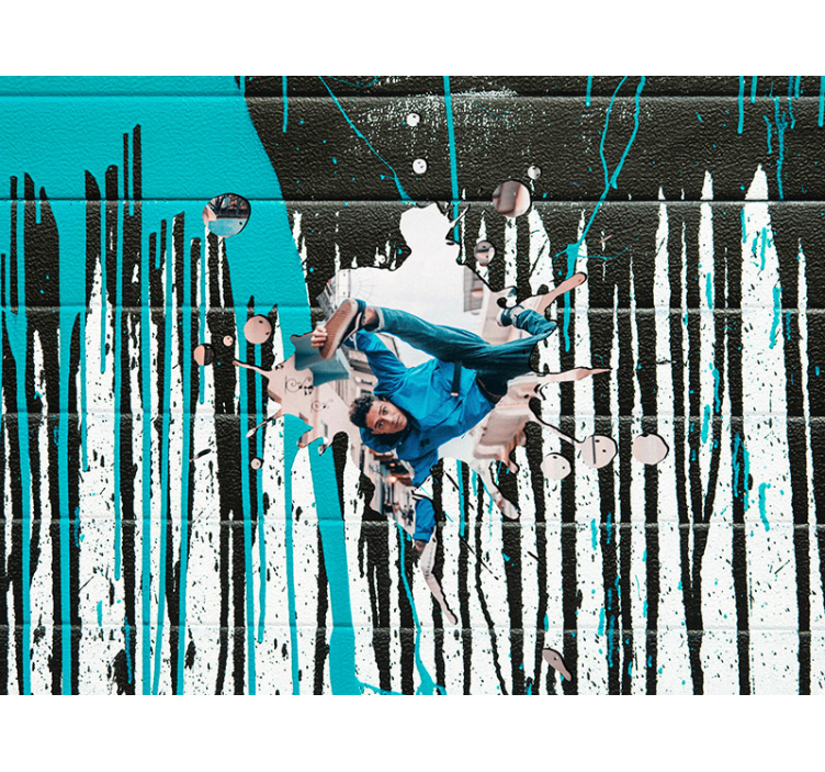 Graffiti stil fototapet med danser - TenStickers