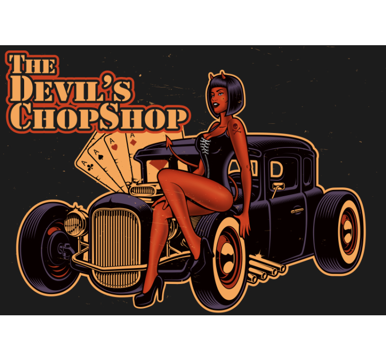 Devil's chop shop vintage fototapet - TenStickers