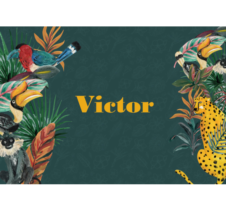 Brugerdefinerede børn jungle brugerdefinerede fototapet - TenStickers