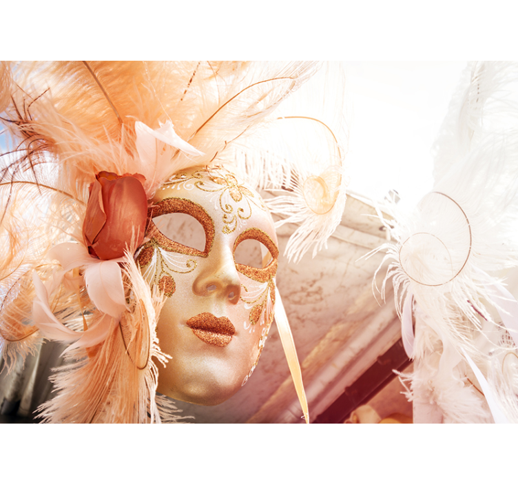 Kærlighed fototapet elegant karnevalsmaske - TenStickers