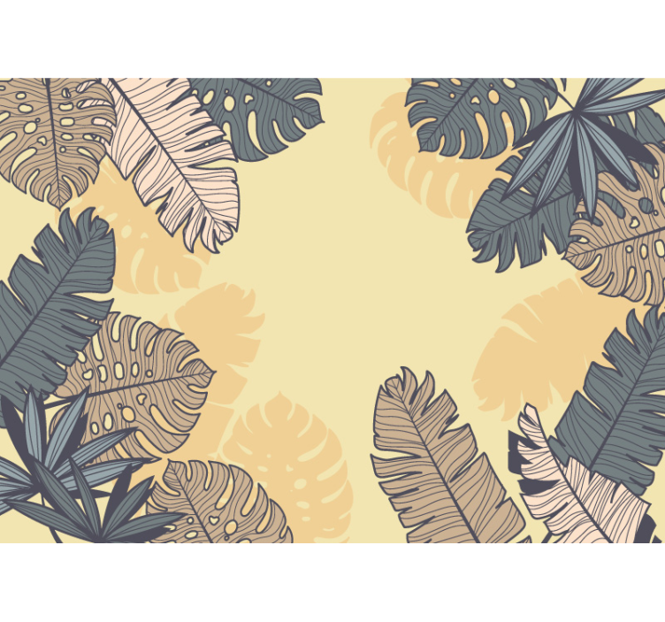 Pastel gul monstera fototapet - TenStickers