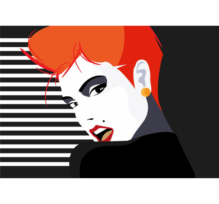 Mystisk kvindelig ansigt urban kunst fototapet - TenStickers