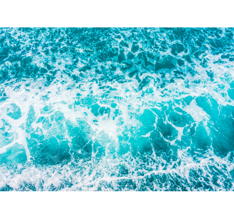 Bølger i blå nuancer under havemaleriet - TenStickers