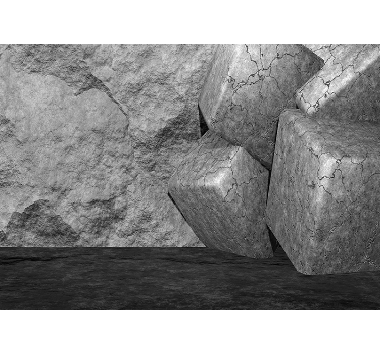 Fototapet sten revnede stenblokke - TenStickers