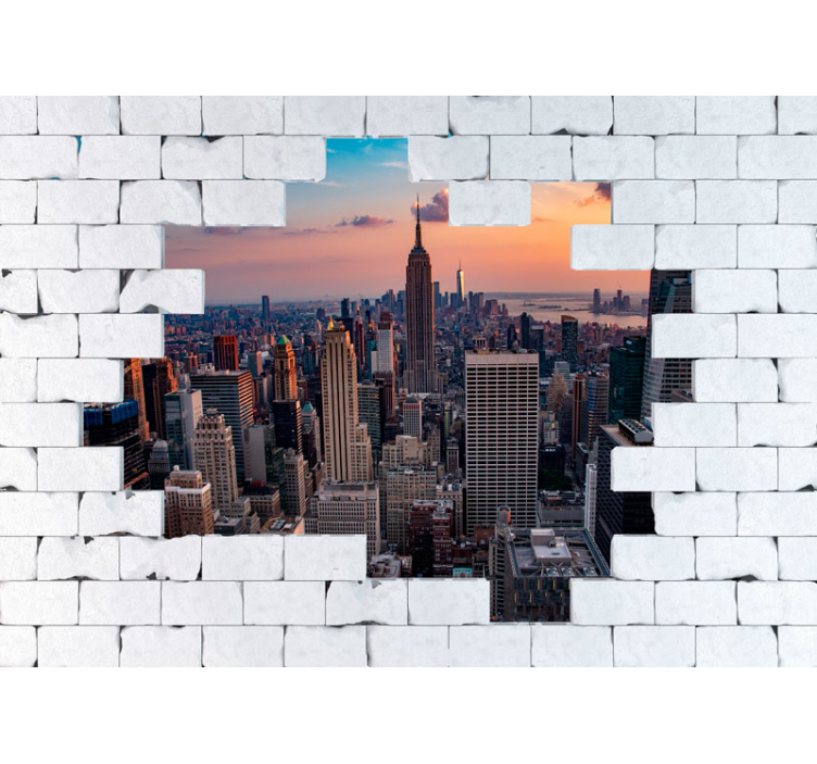 New york fototapet solnedgang over skyline - TenStickers