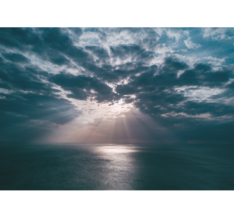 Oceanisk strålelys natur fototapet - TenStickers