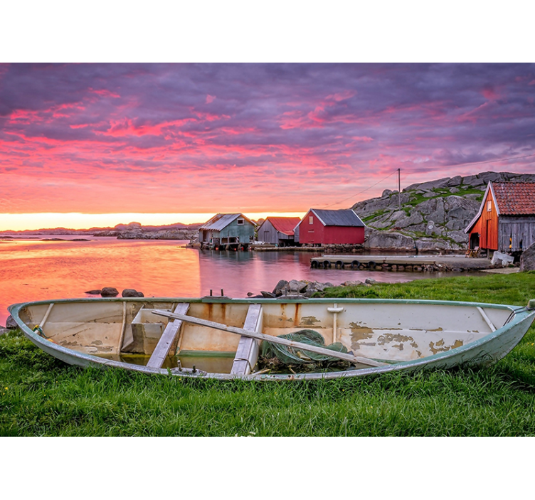 Landskab fototapet naturskønt kystlandskab - TenStickers