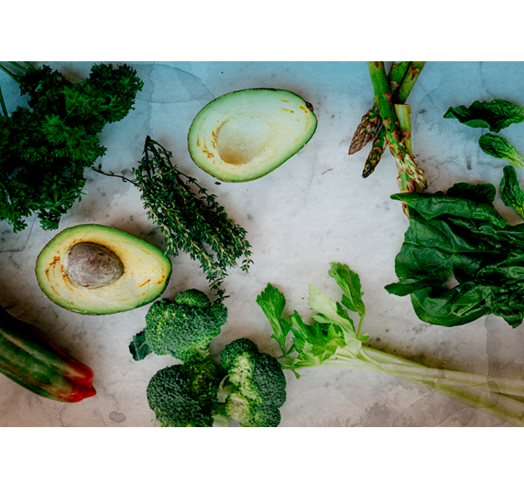 Køkken fototapet friske avocado arrangementer - TenStickers