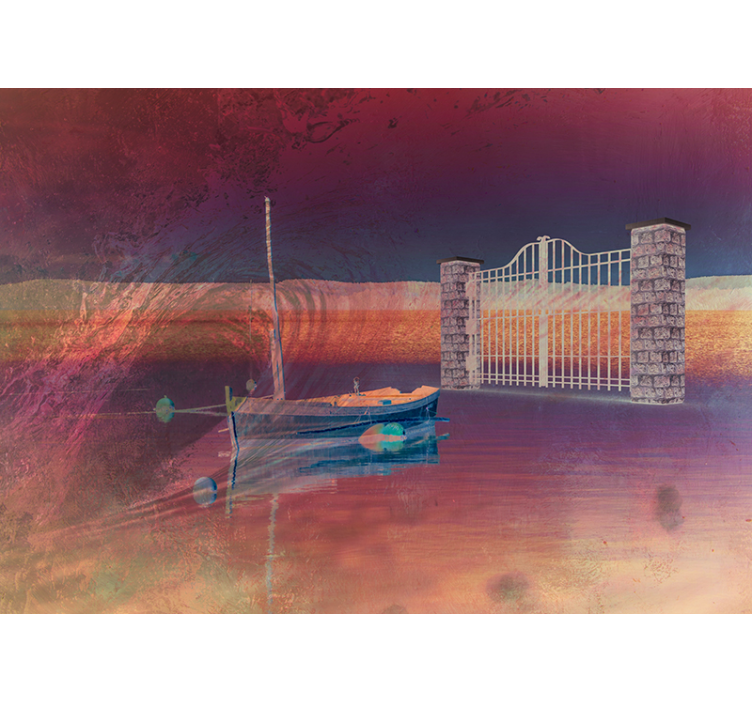 Fredfyldt søscene landskab fototapet - TenStickers