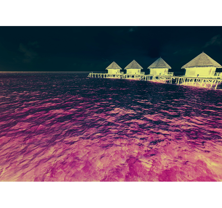 Krystallinsk hav huser den caribiske fototapet - TenStickers