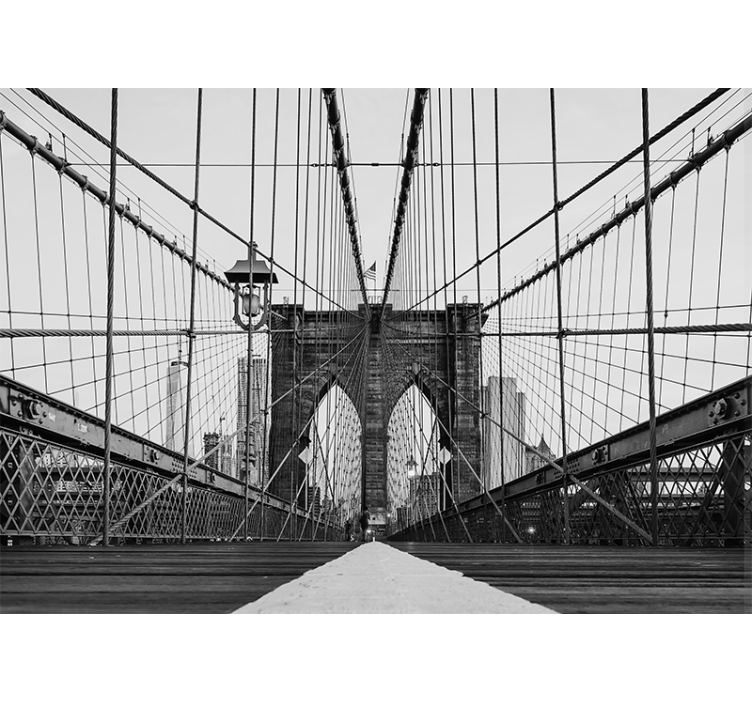 Fototapet af byer brooklyn bridge perspektiv udsigt - TenStickers