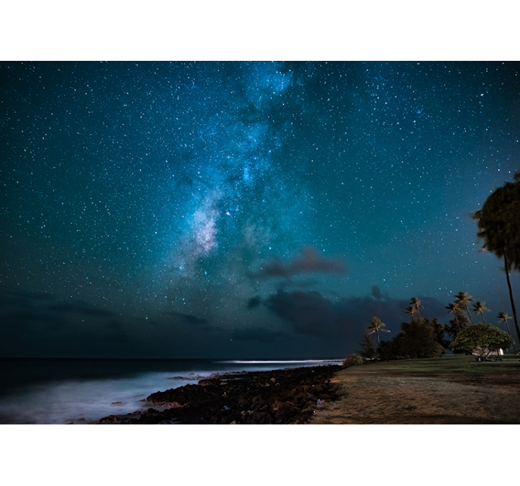 Blå nattehimmel fuld af stjerner himmel fototapet - TenStickers