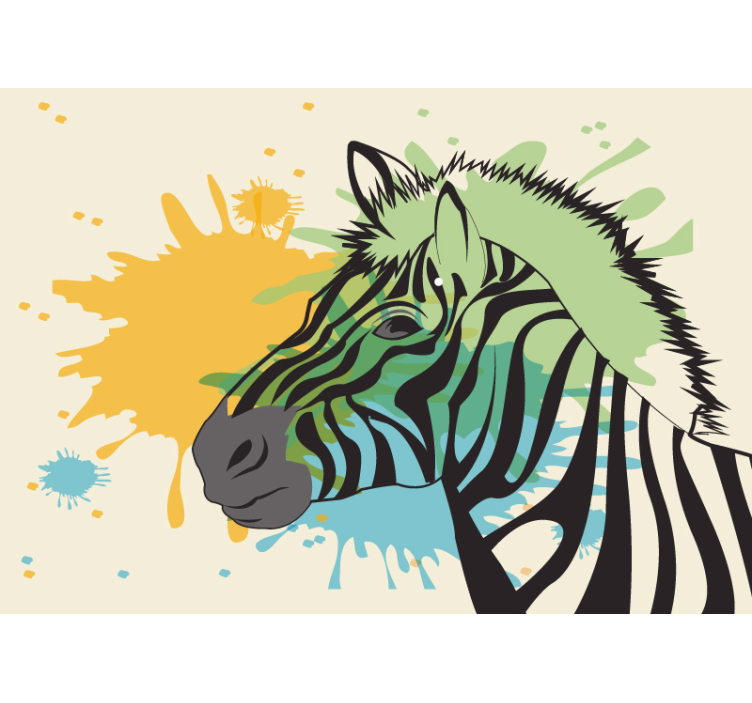 Fototapet dyr zebra splash kunst - TenStickers