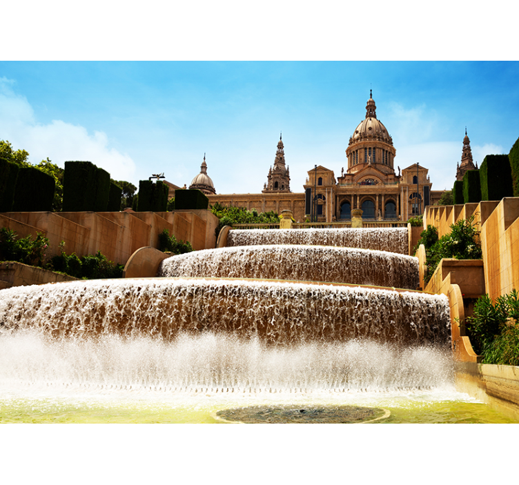 Fototapet af byer fontaine i barcelona - TenStickers