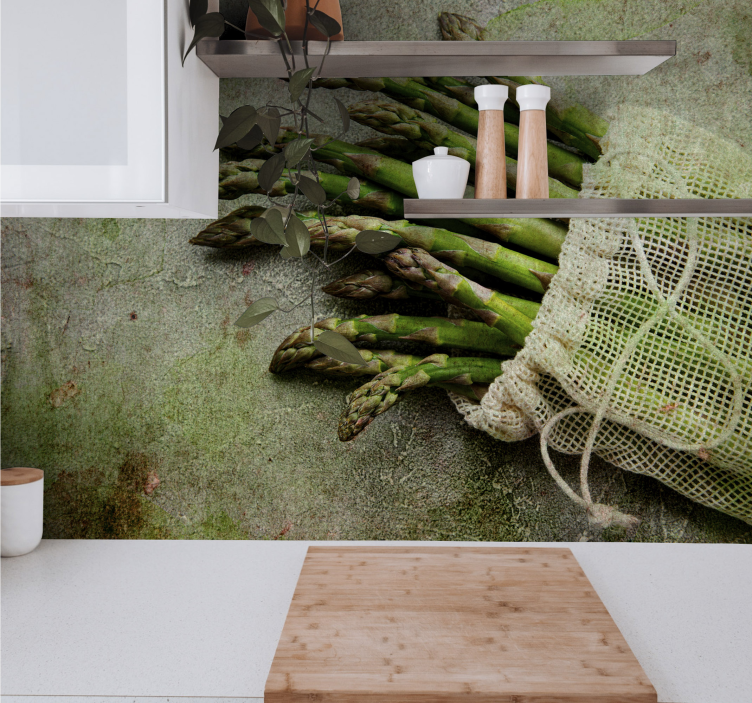 Asparges-glæde fototapet blomster - TenStickers