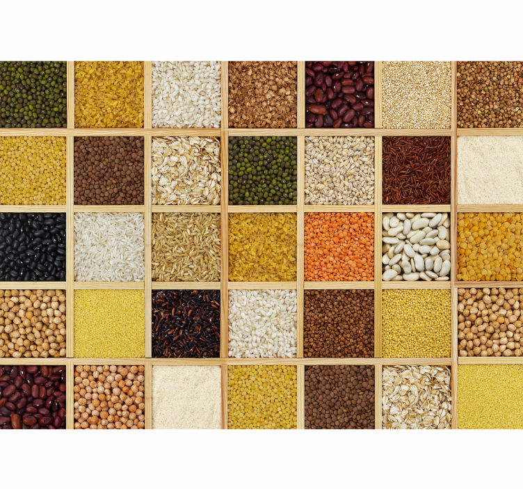 Fototapet køkken forskellige bælgfrugter - TenStickers