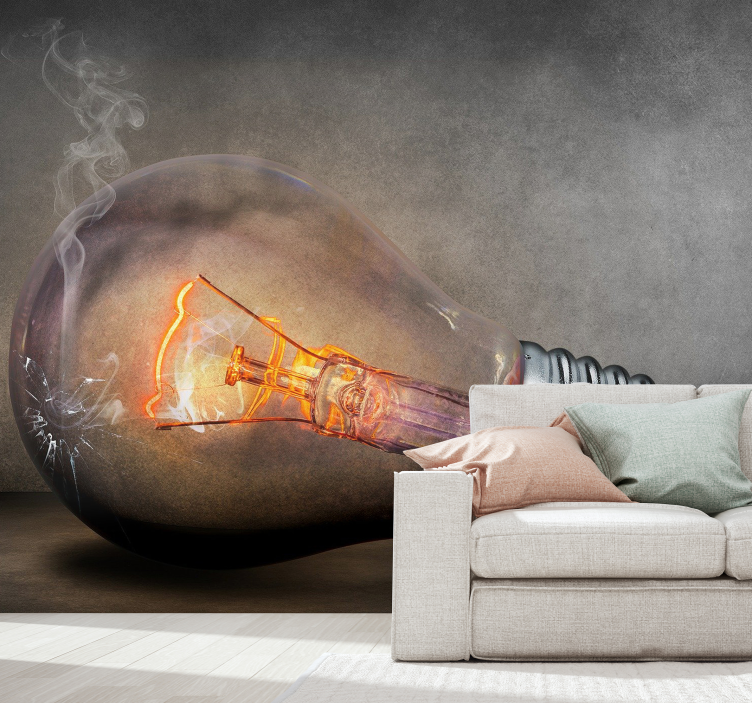 Brændt lampe moderne fototapet tapet - TenStickers