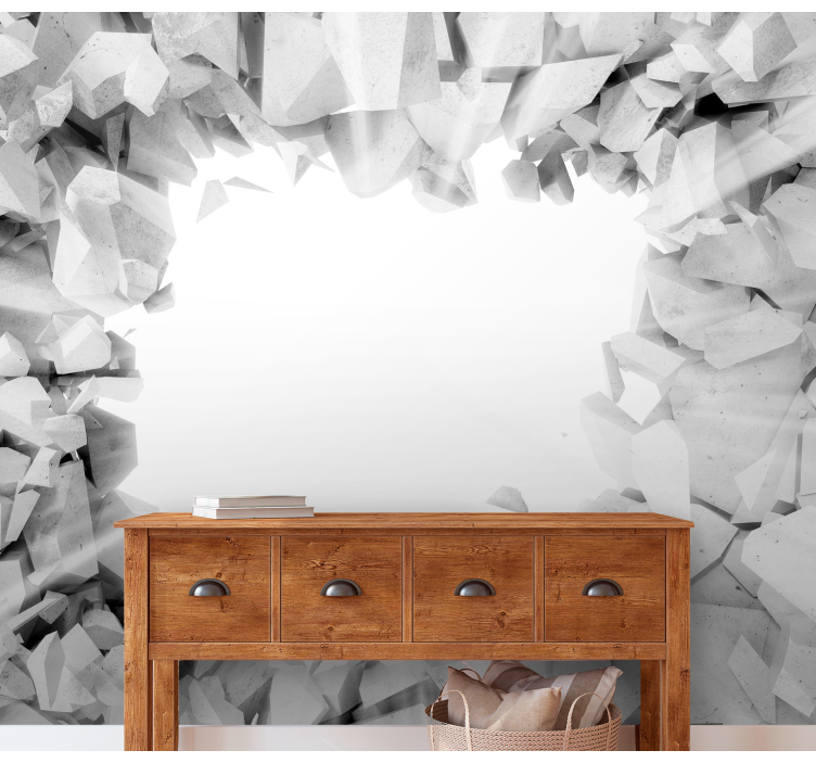 Brudt betonstruktur 3d fototapet - TenStickers