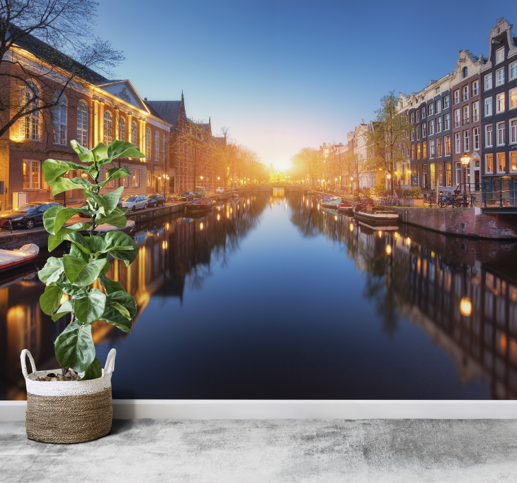 Byen fototapet amsterdam - TenStickers