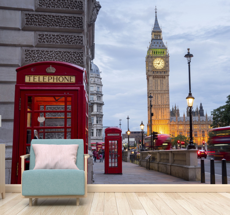 Bytelefonboks london fototapet - TenStickers