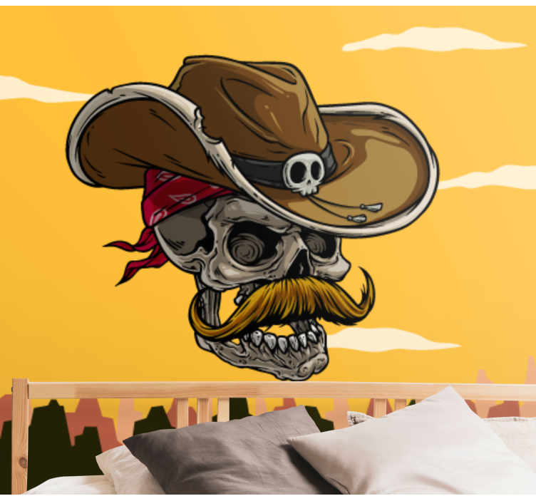 Cowboy kranium design graffiti fototapet - TenStickers