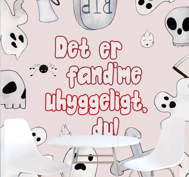 Det er fand'me uhyggeligt, du phrase fototapet - TenStickers