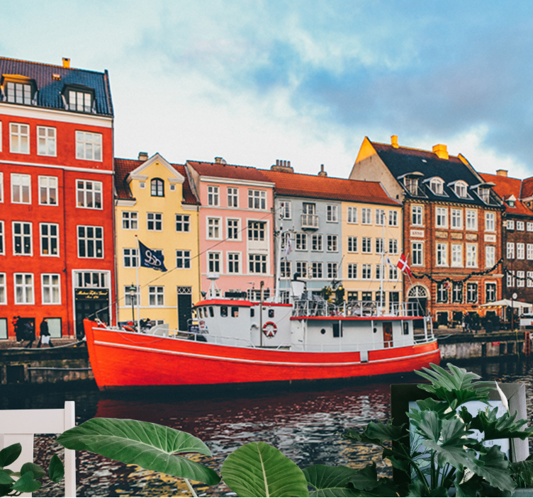 Det smukke og farverige nyhavn fototapet - TenStickers