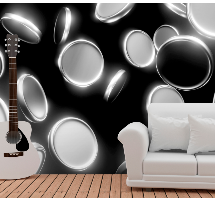 Drivende runde former fototapet abstrakt - TenStickers