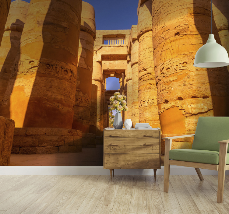 Egyptiske søjler klassisk kunst fototapet - TenStickers