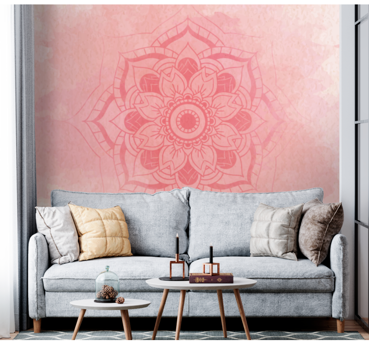 Elegant blomstermandala fototapet mandala - TenStickers