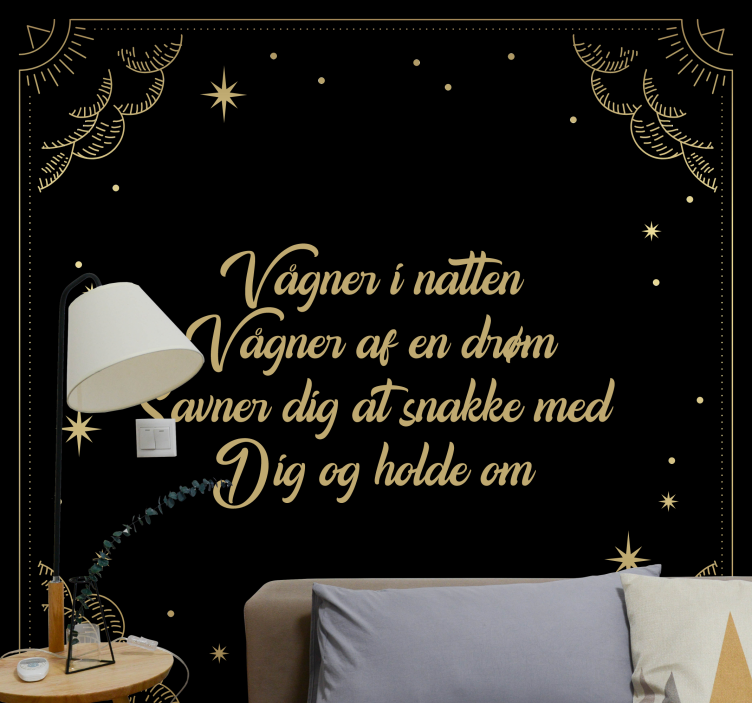 Elegant guld citat sætning fototapet - TenStickers