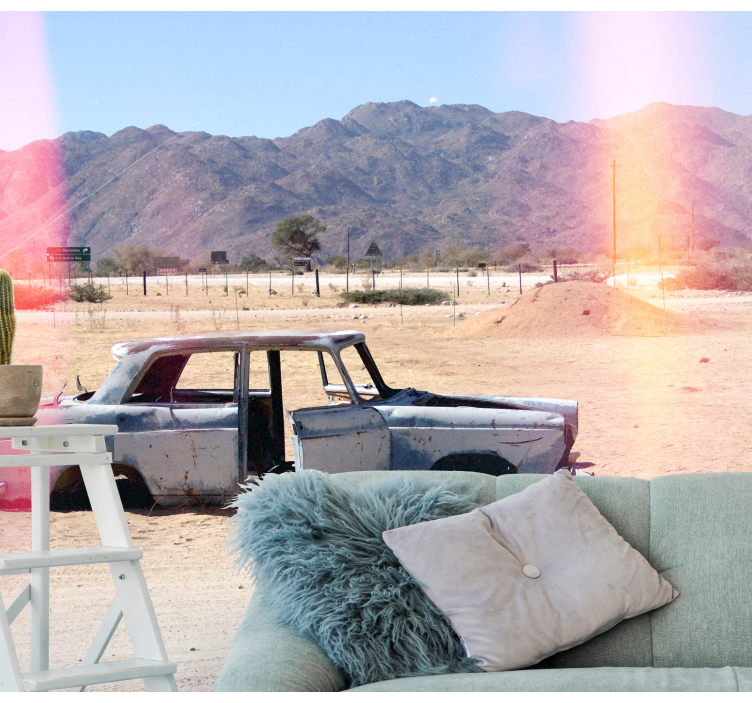 Forladt klassisk bil fototapet køretøj - TenStickers