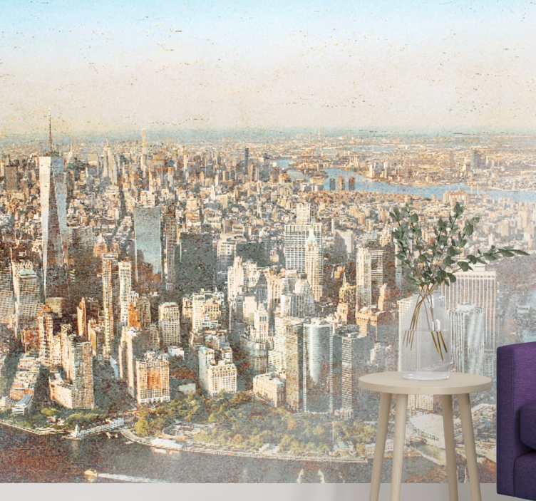 Fototapet af byer aerial view manhattan - TenStickers